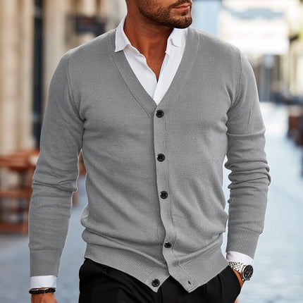 Men's Knitted Cardigan with Shawl Collar | Stylish Button-Up Sweater for Versatile Layering and Comfort
