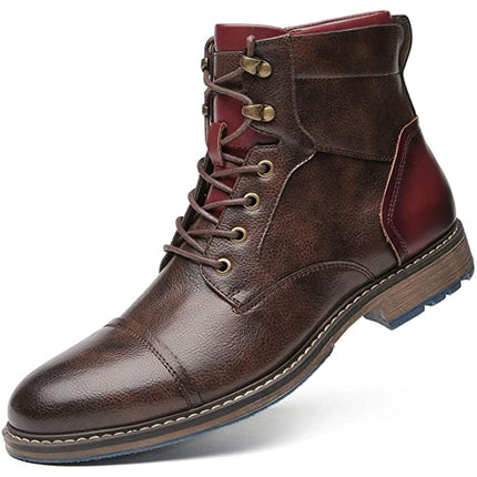 Lace-Up Oxford Casual Boots for Men with Breathable Synthetic Leather | Stylish All-Day Comfort and Versatility