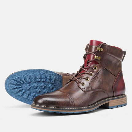 Lace-Up Oxford Casual Boots for Men with Breathable Synthetic Leather | Stylish All-Day Comfort and Versatility