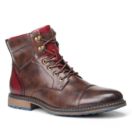 Lace-Up Oxford Casual Boots for Men with Breathable Synthetic Leather | Stylish All-Day Comfort and Versatility