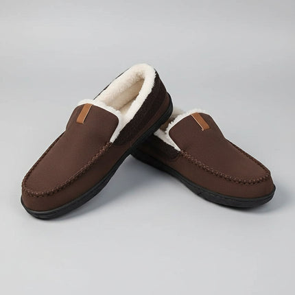 Men's Slip-On Loafers with Soft Synthetic Material | Comfortable Home Footwear for Cozy Relaxation