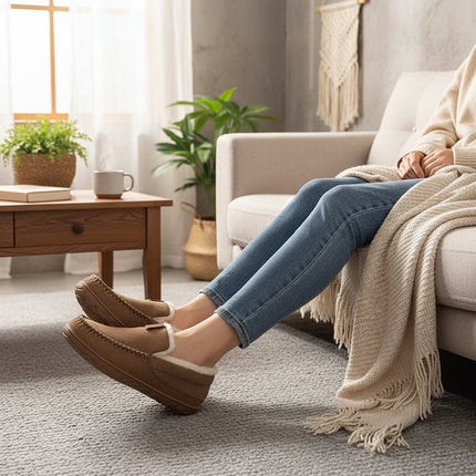 Men's Slip-On Loafers with Soft Synthetic Material | Comfortable Home Footwear for Cozy Relaxation