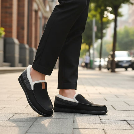 Men's Slip-On Loafers with Soft Synthetic Material | Comfortable Home Footwear for Cozy Relaxation
