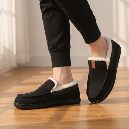 Men's Slip-On Loafers with Soft Synthetic Material | Comfortable Home Footwear for Cozy Relaxation