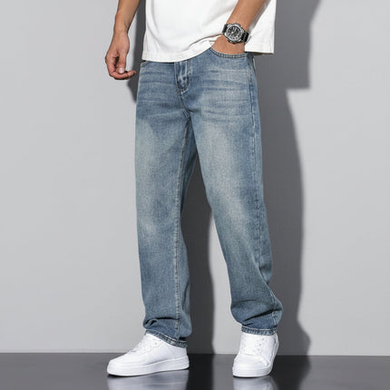 Men's Straight Leg Washed Jeans with Soft Cotton Blend | Comfortable Everyday Casual Wear for Year-Round Style