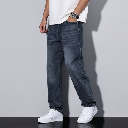 Men's Straight Leg Washed Jeans with Soft Cotton Blend | Comfortable Everyday Casual Wear for Year-Round Style