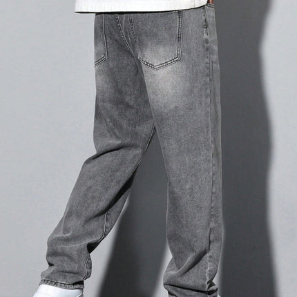 Men's Straight Leg Washed Jeans with Soft Cotton Blend | Comfortable Everyday Casual Wear for Year-Round Style