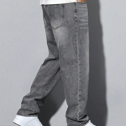 Men's Straight Leg Washed Jeans with Soft Cotton Blend | Comfortable Everyday Casual Wear for Year-Round Style