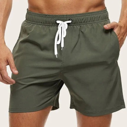 Men's Quick-Dry Swim Shorts with Elastic Waistband | Comfortable Beachwear for Swimming and Water Activities