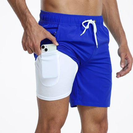 Men's Quick-Dry Swim Trunks with Stretch Fabric | Comfortable Beachwear with Practical Phone Pocket