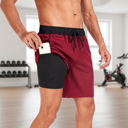 Men's Quick-Dry Swim Trunks with Stretch Fabric | Comfortable Beachwear with Practical Phone Pocket