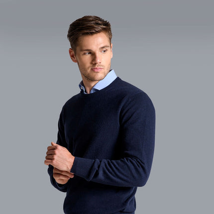 Men's Cashmere Sweater with Classic Crew Neck Design | Versatile Pullover for Timeless Style and Comfort