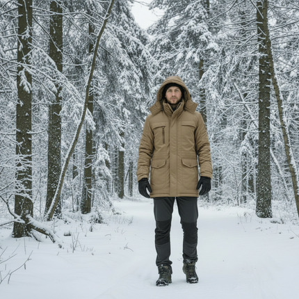 Hooded Insulated Winter Coat for Men with Wind-Blocking Design | Comfortable Coverage for Cold Outdoor Activities