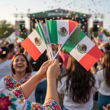 Mexican Mini Handheld Flags Set of 100 for Events | Perfect for Celebrations and Sports Gatherings