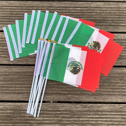 Mexican Mini Handheld Flags Set of 100 for Events | Perfect for Celebrations and Sports Gatherings