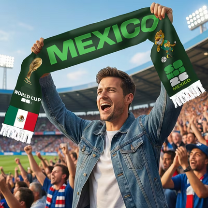 Mexico Flag Soccer Scarf with Classic Fringe Design | Fan Gear for Game Day Support and Celebrations