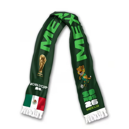 Mexico Flag Soccer Scarf with Classic Fringe Design | Fan Gear for Game Day Support and Celebrations