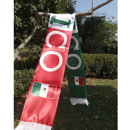 Mexico Flag Scarf for Fans with Blue and White Stripes | Lightweight Support for Sports Events and Celebrations