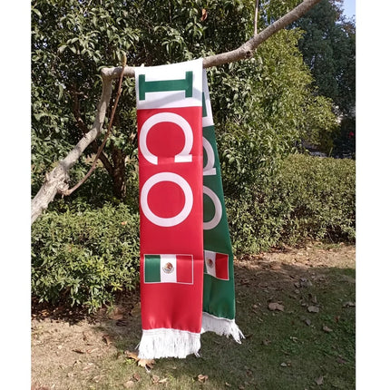 Mexico Flag Scarf for Fans with Blue and White Stripes | Lightweight Support for Sports Events and Celebrations