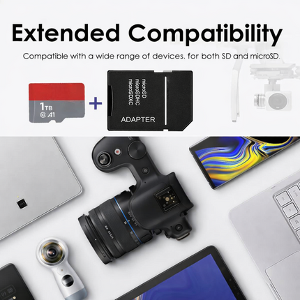 High-Speed 1TB Micro SD Memory Card with Adapter | High-Capacity Storage for Photos and Videos
