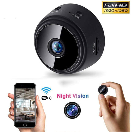 1080p Mini Security Camera with Magnetic Base, 150 Degree Night Vision Cam with Micro SD up to 128GB