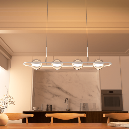 Modern Pendant Light with Adjustable Height & Glass Globe | Stylish LED Lighting for Dining Rooms and Kitchens