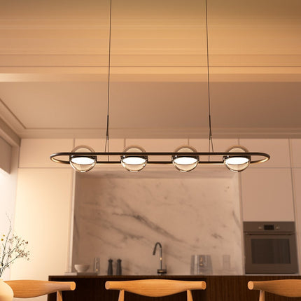 Modern Pendant Light with Adjustable Height & Glass Globe | Stylish LED Lighting for Dining Rooms and Kitchens