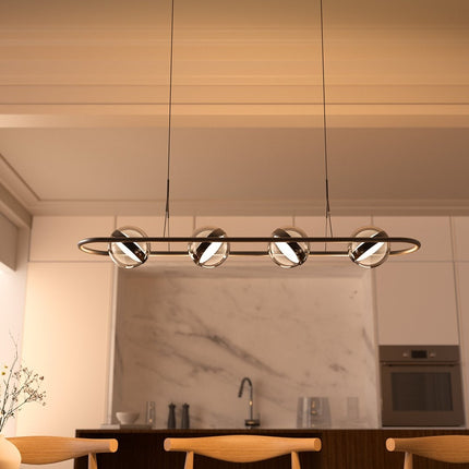 Modern Pendant Light with Adjustable Height & Glass Globe | Stylish LED Lighting for Dining Rooms and Kitchens