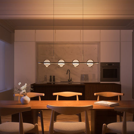 Modern Pendant Light with Adjustable Height & Glass Globe | Stylish LED Lighting for Dining Rooms and Kitchens