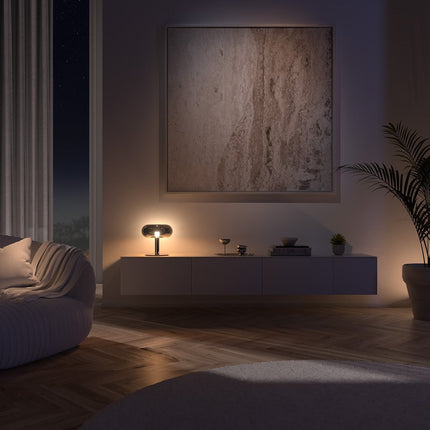 Modern LED Table Lamp with Touch Dimmable Control | Stylish Crystal and Glass Design for Adjustable Lighting