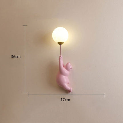 Cute Bear Wall Lamp with Soft LED Light | Adorable Indoor Decor for Children's Rooms