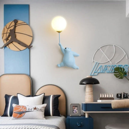 Cute Bear Wall Lamp with Soft LED Light | Adorable Indoor Decor for Children's Rooms