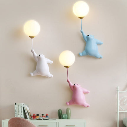 Cute Bear Wall Lamp with Soft LED Light | Adorable Indoor Decor for Children's Rooms