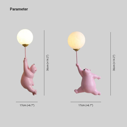 Cute Bear Wall Lamp with Soft LED Light | Adorable Indoor Decor for Children's Rooms