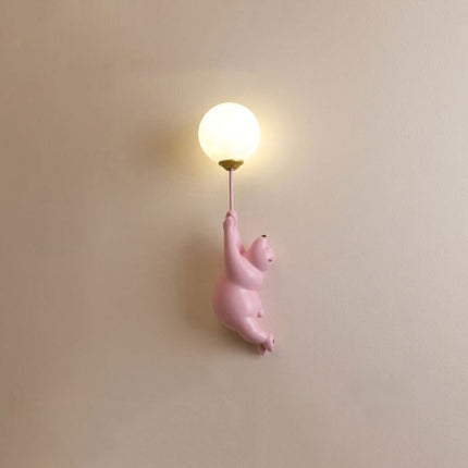 Cute Bear Wall Lamp with Soft LED Light | Adorable Indoor Decor for Children's Rooms