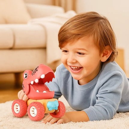 Dinosaur Monster Truck Toy for Hand-Eye Coordination | Easy Push & Go Action for Imaginative Play