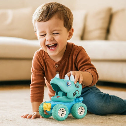 Dinosaur Monster Truck Toy for Hand-Eye Coordination | Easy Push & Go Action for Imaginative Play