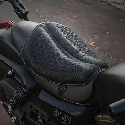 Motorcycle Seat Cushion with Honeycomb Gel Design | Breathable Comfort for Long-Distance Riding