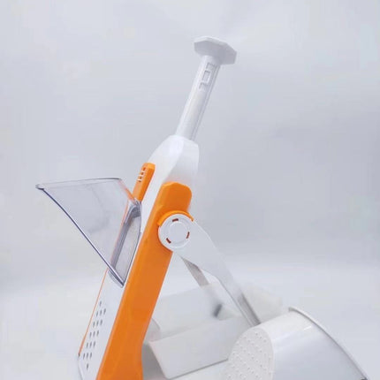 Vegetable Slicer with Adjustable Thickness Blades, Lever Press Cutter for Slicing, Dicing, Julienne and Waffle Cuts
