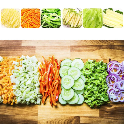 Vegetable Slicer with Adjustable Thickness Blades, Lever Press Cutter for Slicing, Dicing, Julienne and Waffle Cuts