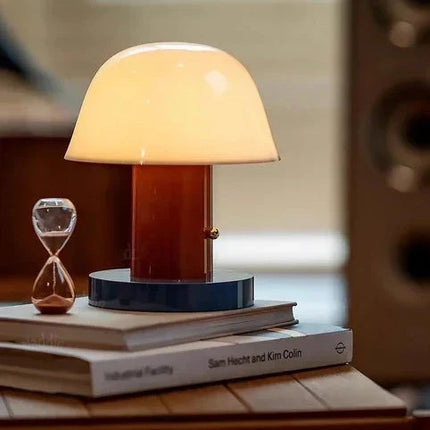 Mushroom Table Lamp with Rechargeable LED Light | Touch Control Dimming for Soft Ambient Atmosphere