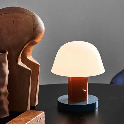 Mushroom Table Lamp with Rechargeable LED Light | Touch Control Dimming for Soft Ambient Atmosphere