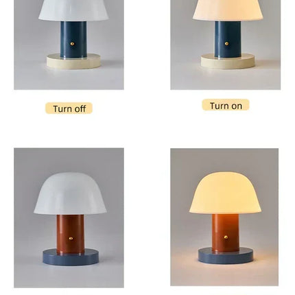 Mushroom Table Lamp with Rechargeable LED Light | Touch Control Dimming for Soft Ambient Atmosphere