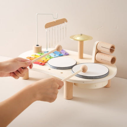 Wooden Musical Learning Table with Multi-Instrument Set | Engaging Activity for Creative Play and Motor Skill Development