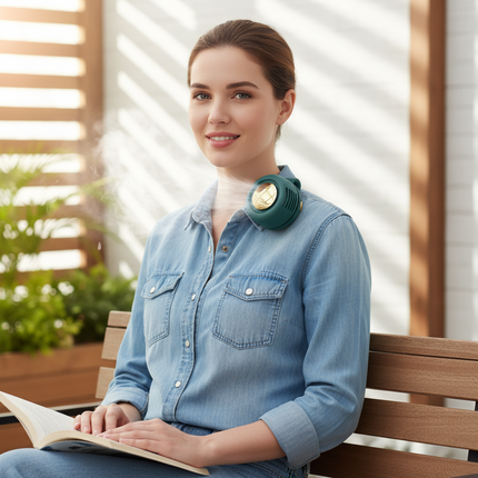 Portable Bladeless Neck Fan with Rechargeable Battery | Hands-Free Cooling for Outdoor Comfort