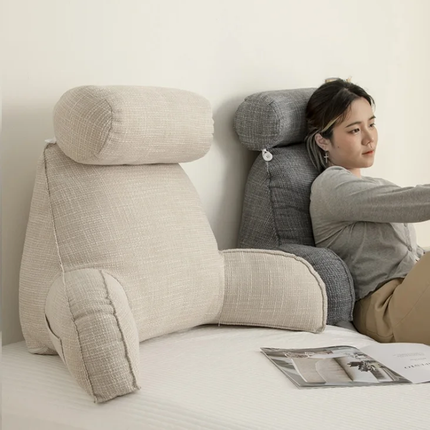 Reading Pillows for Bed, Ergonomic Pillow with Arms and Adjustable Headrest, Neck Support Pillow, Bed Rest Pillow