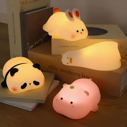 Rechargeable Kids Night Light with Dimmable Brightness | Cute Animal Bedside Lamp for Gentle Bedtime Glow