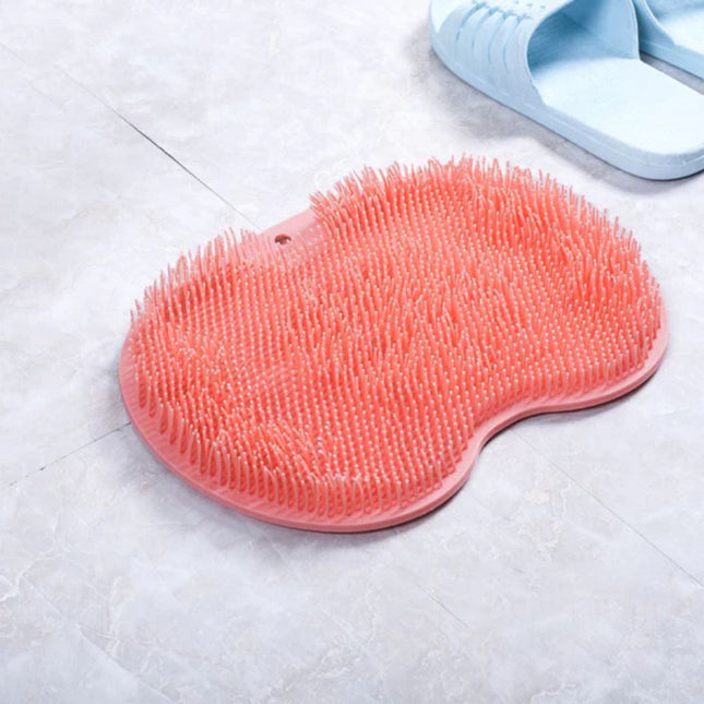 Non Slip Bath Mat with Foot Scrubber, Silicone Shower Mat with Suction Cups, Shower Foot Scrubber for Back and Feet_00
