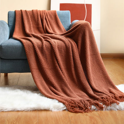 Knitted Throw Blanket for Couch, Soft Knit Blanket for Sofa and Bed