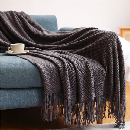 Knitted Throw Blanket for Couch, Nordic Warm Blanket for Winter Living Room